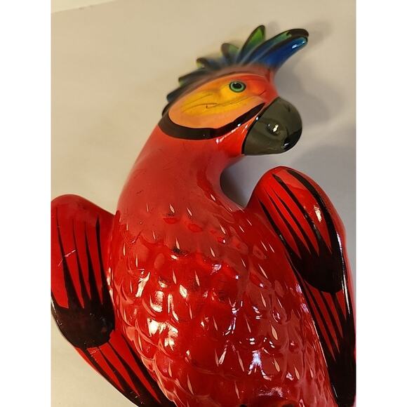 Vtg Talavera Parrot Colorful Ceramic Bird Figurine Hanging Perch Mexico - Picture 6 of 15